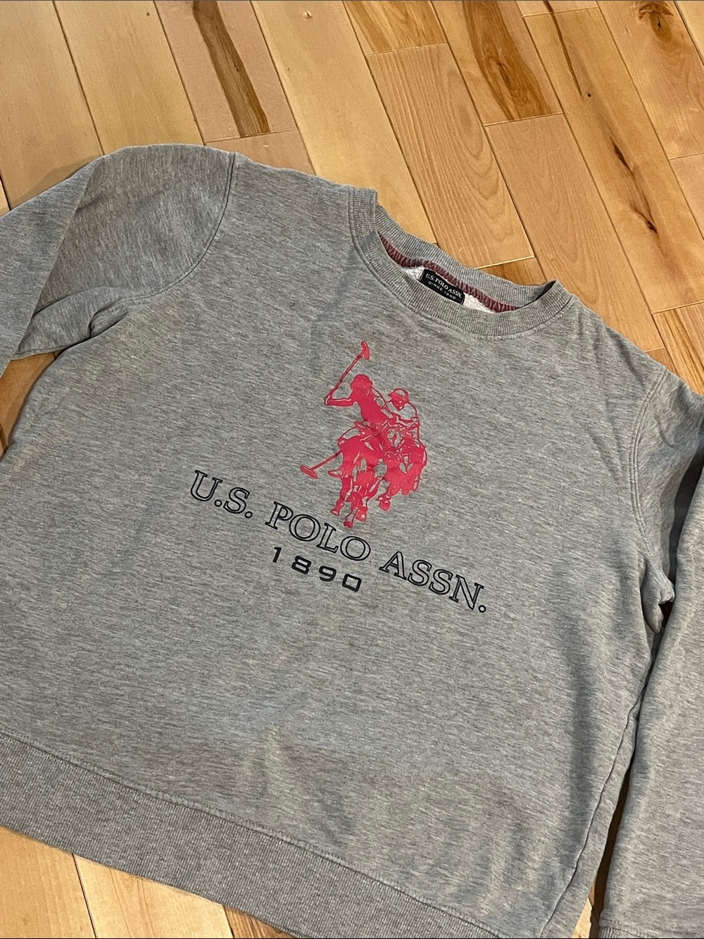 U.S. Polo Assn. 1890 Gray Graphic Sweatshirt | Size Large | Casual Preppy Style - Picture 3 of 4